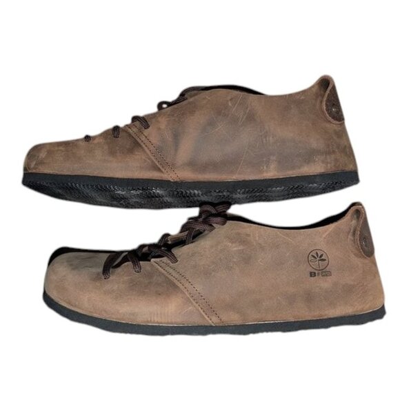 Bioline Line On Bruce Fettbraun Leather Lace Up Bootie Waxed Scarpetta Sneaker - Picture 4 of 7